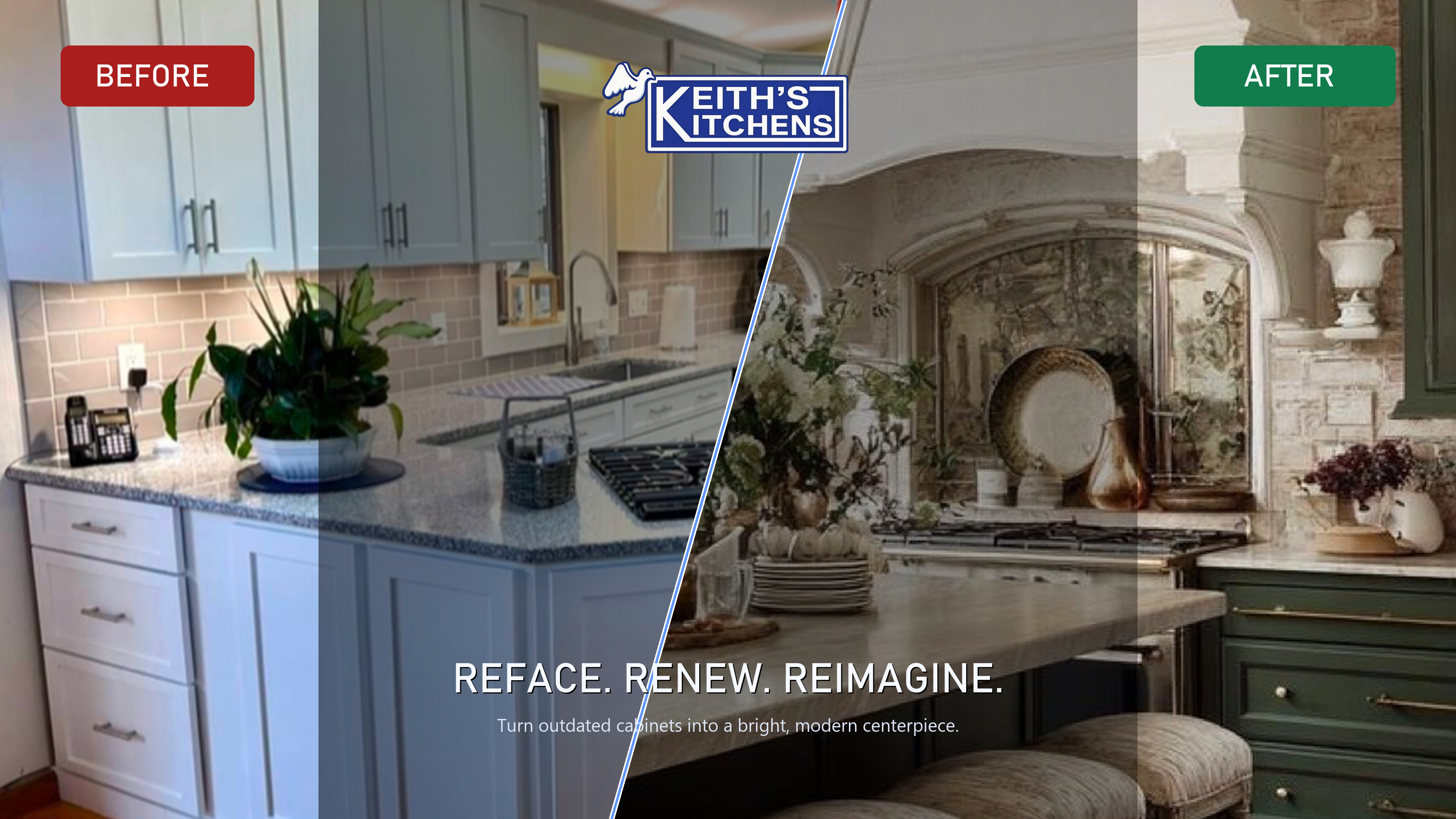 Before and after Keith's Kitchens project transformation